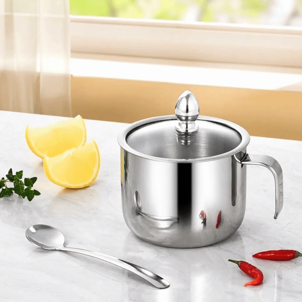 Multi-functional Kitchen Condiment Pots with Soup Spoon Wide-mouth Seasoning Tank Rust-proof Moisture-proof Condiment Container