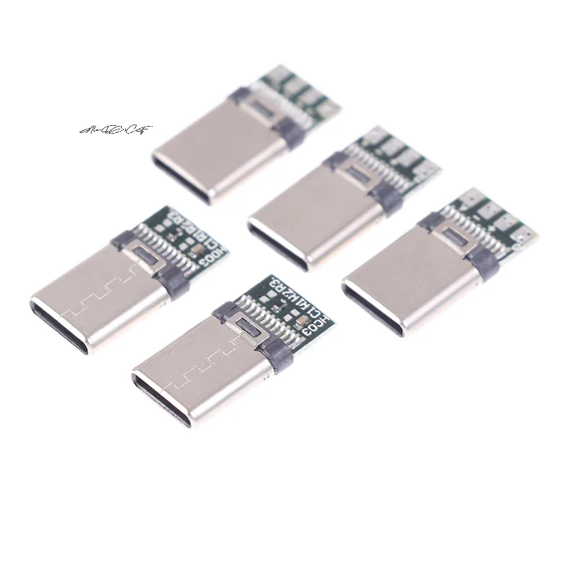 5/10Pcs USB 3.1 Type C Male Connector DIY Solder Cable Plug Socket for PC Board