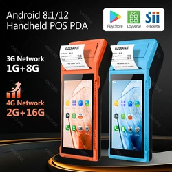 4G 3G Handheld PDA Android 8.1/12 POS Receipt 58mm Thermal Printer Terminal 5.5 Inch Touchscreen WiFi Bluetooth for SII Loyverse
