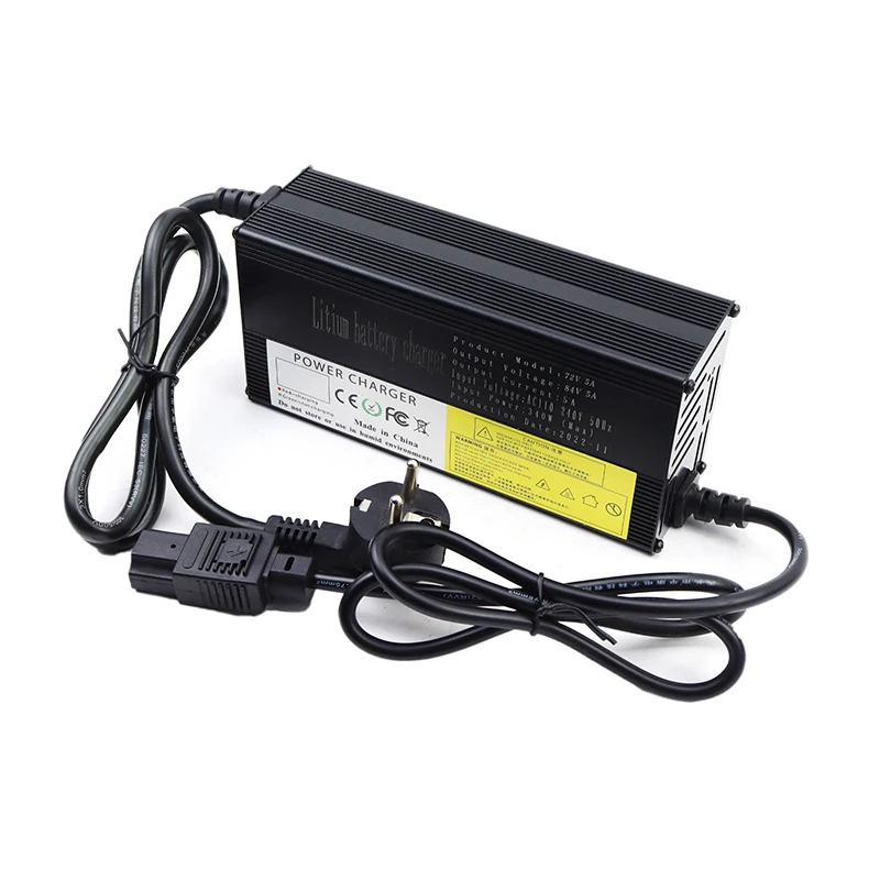 New 54.6V/67.2V/84V 5A Lithium Battery Charger 13S 16S 20S 48V 60V 72V 20Ah for Electric two wheeler Fast Charger Aluminum Shell