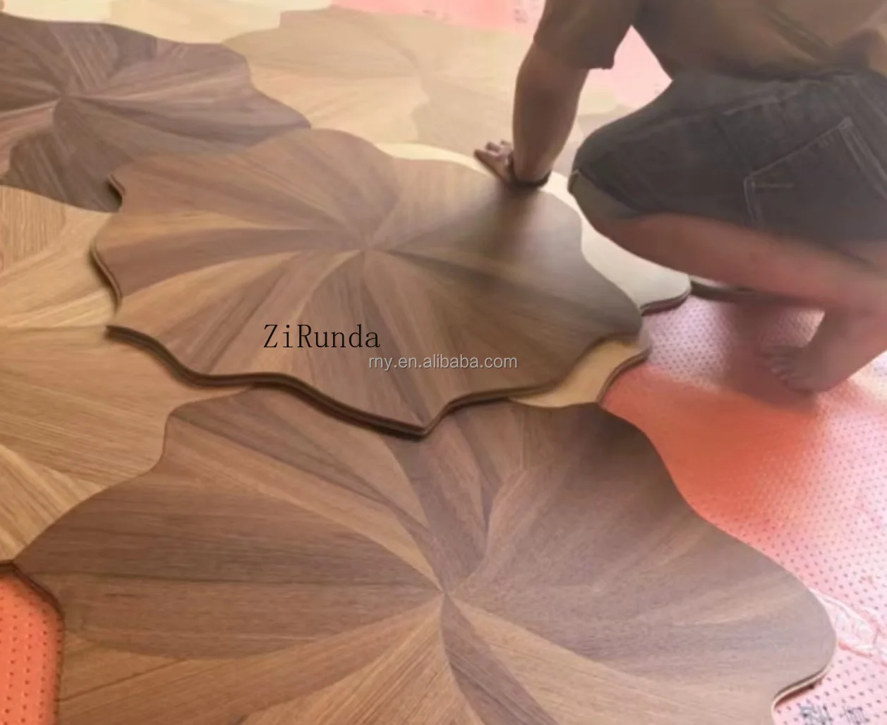 نسخة مخصصة عالية الجودة لوتس وحدات البلوط الجوز خشب الساج أرضية الباركيه الفاخرة