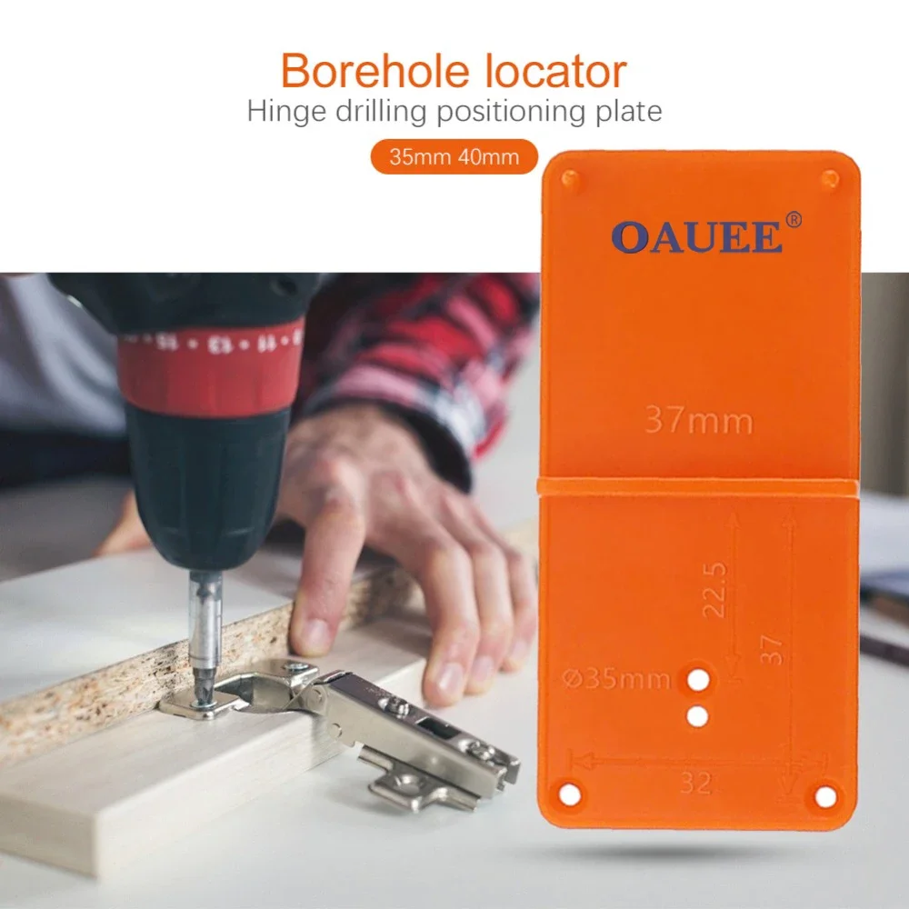 Oauee แม่แบบจิ๊กบานพับ1/2/3ชิ้นตัวบอกตำแหน่งแบบเจาะรูสำหรับประตูตู้ประกอบสำหรับช่างไม้ในฮาร์ดแวร์ไม้