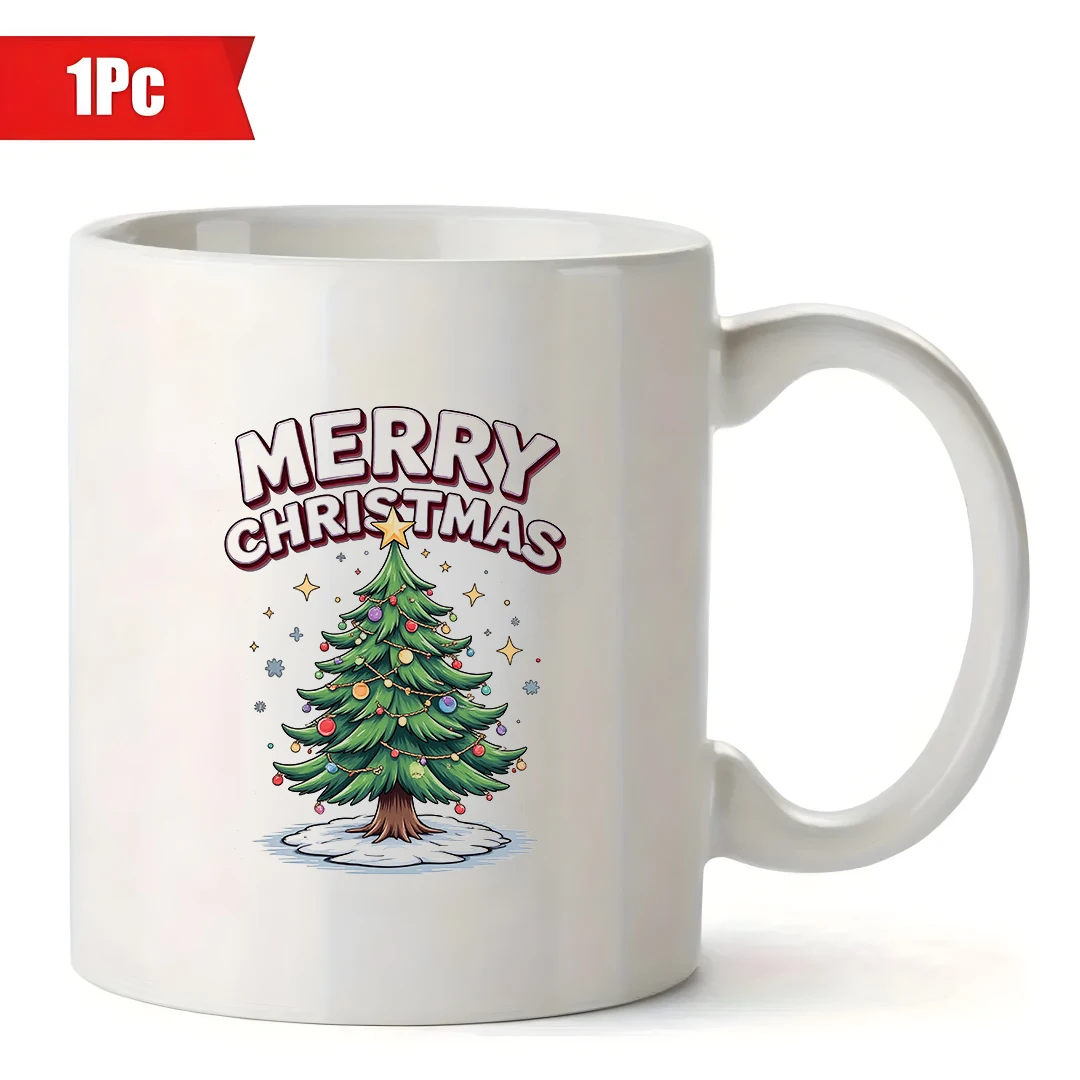 11 Unzen Becher + Cartoon-Weihnachtsbaumbecher + Kinderbecher + Familien-Büro-Kaffeetasse, 4 Farboptionen, unverzichtbares Weihnachtsgeschenk