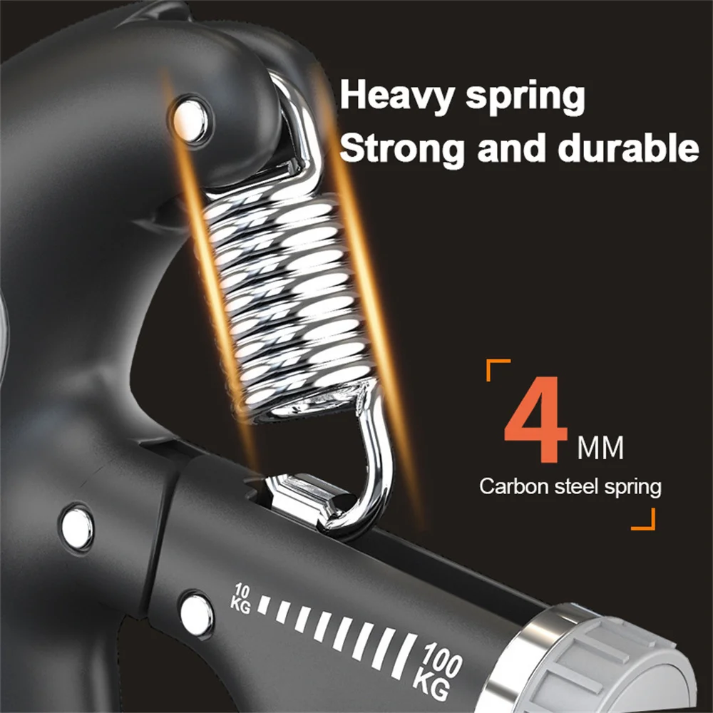 Intelligent Counting Handle 10-100kg Adjustable Exercise Strength Strengthening Spring Wrist Finger Expansion Trainer 1PC