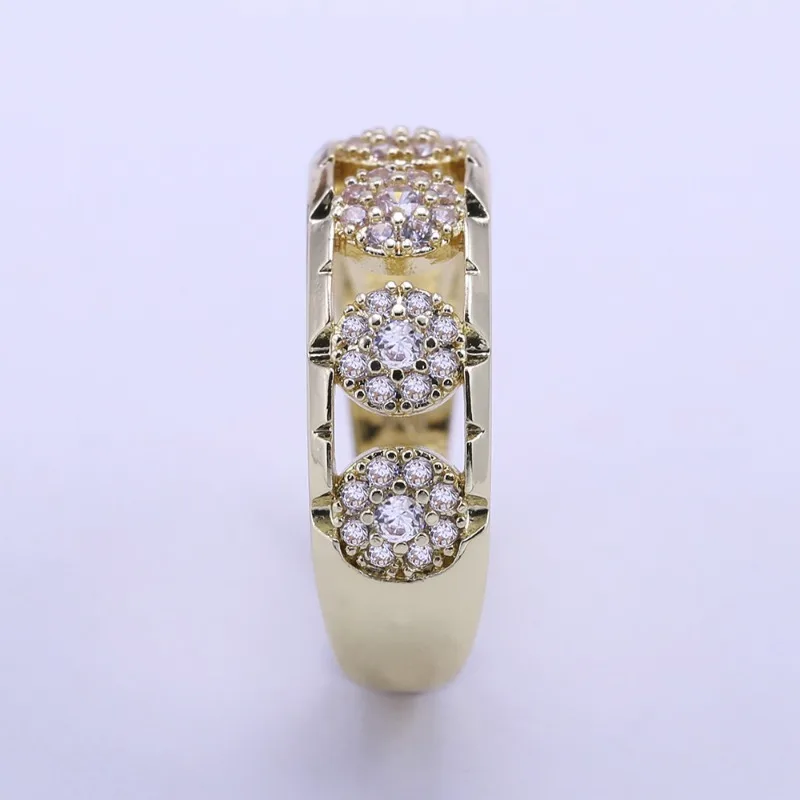 Classic Round Cubic Zirconia Ring for Women Elegant Bride Wedding Engagement Gold Color Rings Party Jewelry New Fashion Gifts