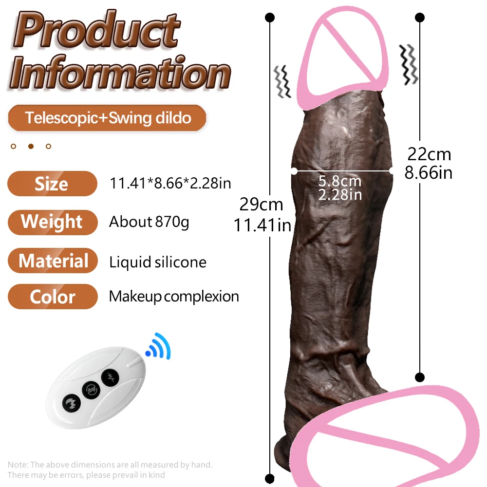 Vibrator XXXL Big Penis 11.4in Realistic Dildo Telescopic Vibrating Heating Anal Butt Plug Sex Toys for Women G Spot Dick Adult - Image 6