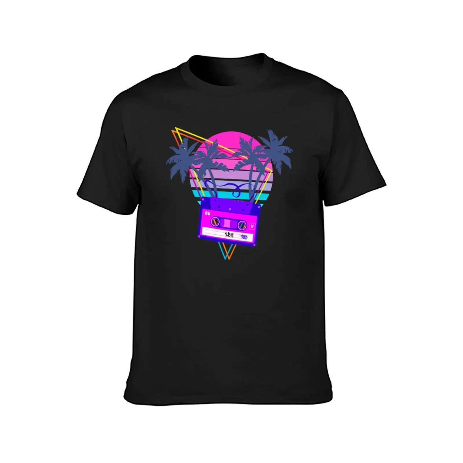 90s Vaporwave Sunset Cassette Tape in Outrun Synthwave style design T-Shirt plain boys animal print mens graphic t-shirts funny