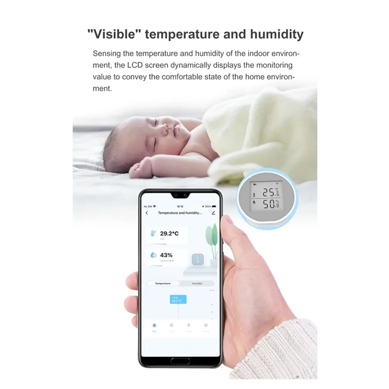 

KYCOR-Tuya Wi-Fi датчик температуры и влажности комнатный гигрометр термометр детектор приложение Smart Life батарея или питание от USB