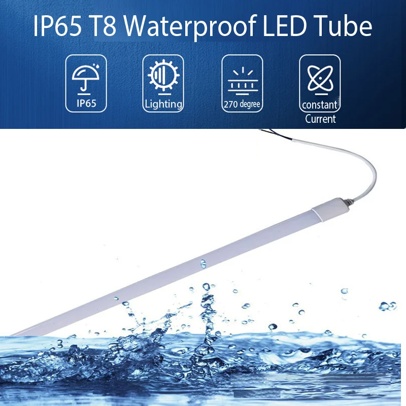 Imagem -02 - Impermeável t8 Lâmpada Led Pendurado Fio 360 Graus de Iluminação Tubo de Plástico Ip67 5ft 1500 mm 24w 2200lm 10 Pcs por Lote