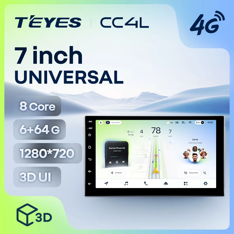 TEYES Тиайс CC4L Штатная магнитола For Universal For Volkswagen For Nissan For Hyundai For Kia For Toyota автомагнитола 2 DIN DVD GPS CarPlay Android Auto мультимедиа автомобиля головное Android