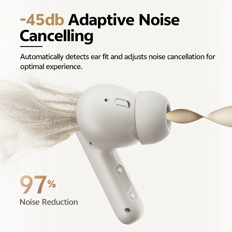 QCY Buds ANC -45dB التكيف إلغاء الضوضاء سماعة لاسلكية تعمل بالبلوتوث 5.4 سماعات الأذن 6 ميكروفونات اتصال واضحة 10 مللي متر سائق ديناميكي سماعة 25 ساعة #2