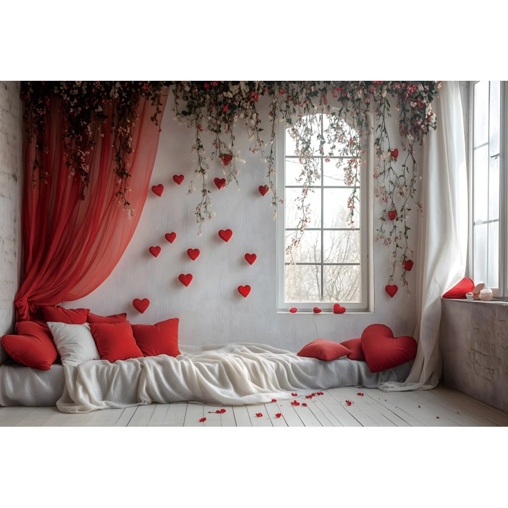 بالون قلب أحمر لعيد الحب خلفية تصوير لعيد ميلاد الطفل وحفلات الزفاف ديكور صورة للأطفال خلفية استوديو الصور