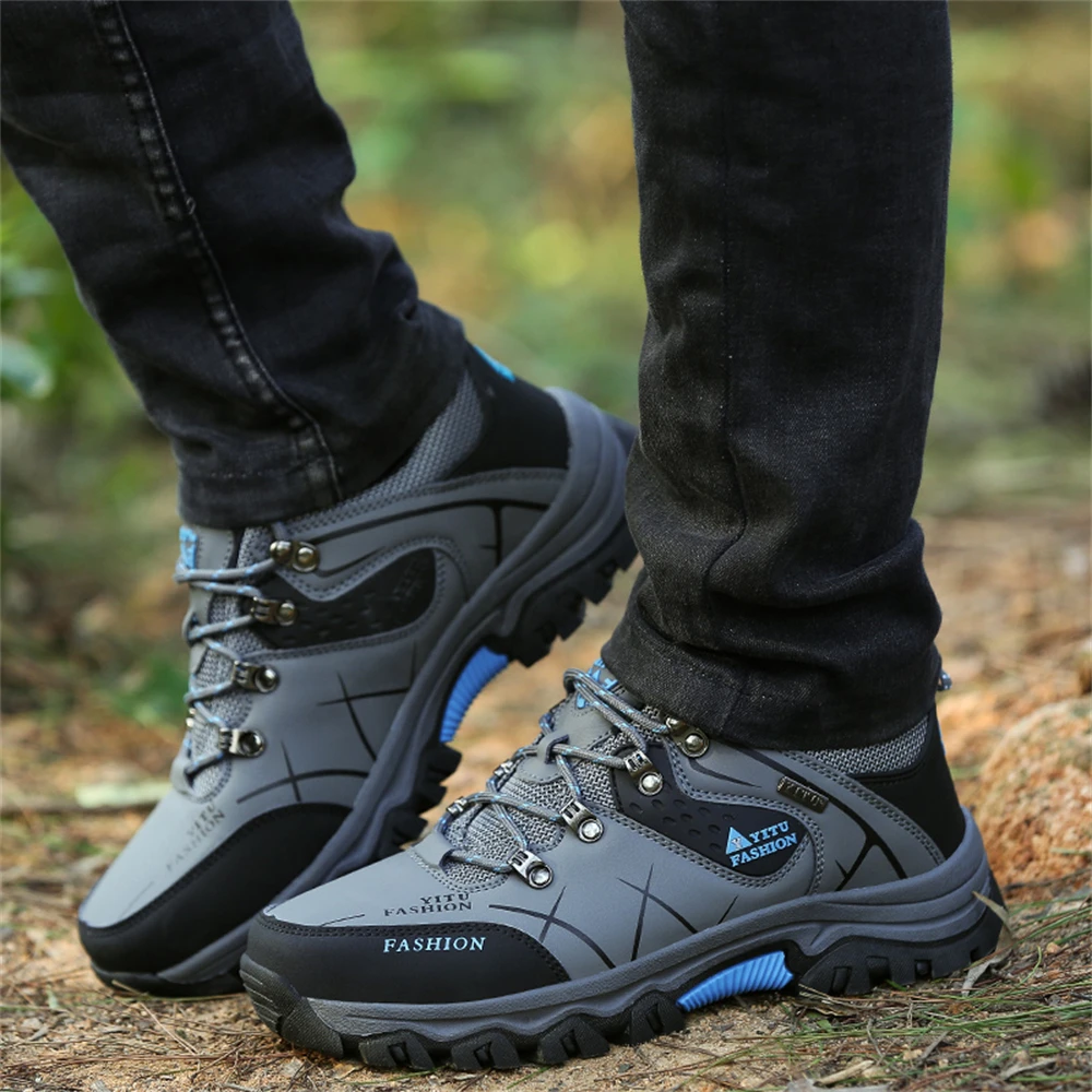 Hiking Shoes Men Non-slip Wear Resistant Climbing Sneakers Fashion Waterproof Outdoor Travel Shoes Comfortable Male Casual Shoes