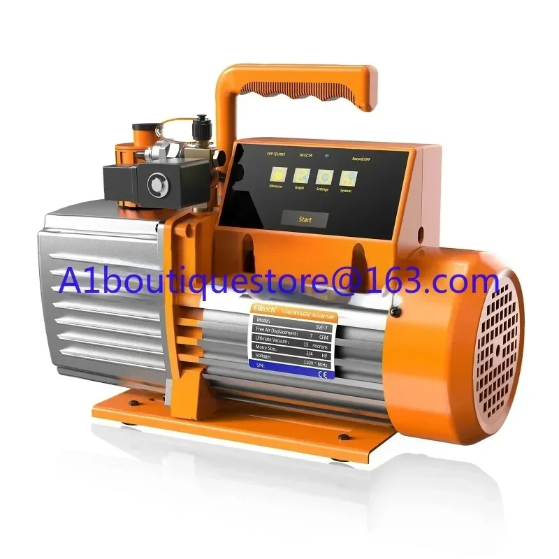 Vacuum Pump V7/9/12 CFM 2 Stage Intelligent Rotary Vane Vacuum Pump HVAC Touch Screen, Data Logging, Storage Via App