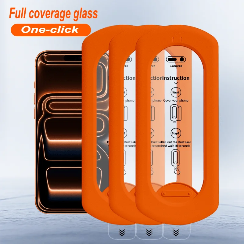 

3pcs HD Tempered Glass Screen Protector for iPhone 13/14/15/16/17/Pro/Max Air Easy Install Anti-Fingerprint for iPhone 16 17 Air