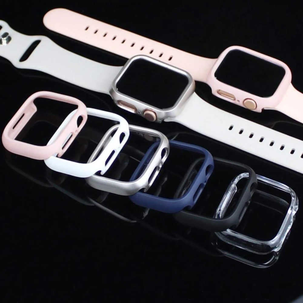 Schutzhülle für Apple Watch Gehäuse 45/41/44/40/42/46 mm, Zubehör, leichter PC-Schutz, Bumper für iWatch Serie 11, 10, 8, 7, SE, 6, 5, 4, 3, 9