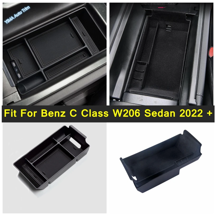 

Black Auto Central Control Armrest Sort Out Storage Box For Mercedes-Benz C Class W206 Sedan 2022 2023 2024 Interior Accessories