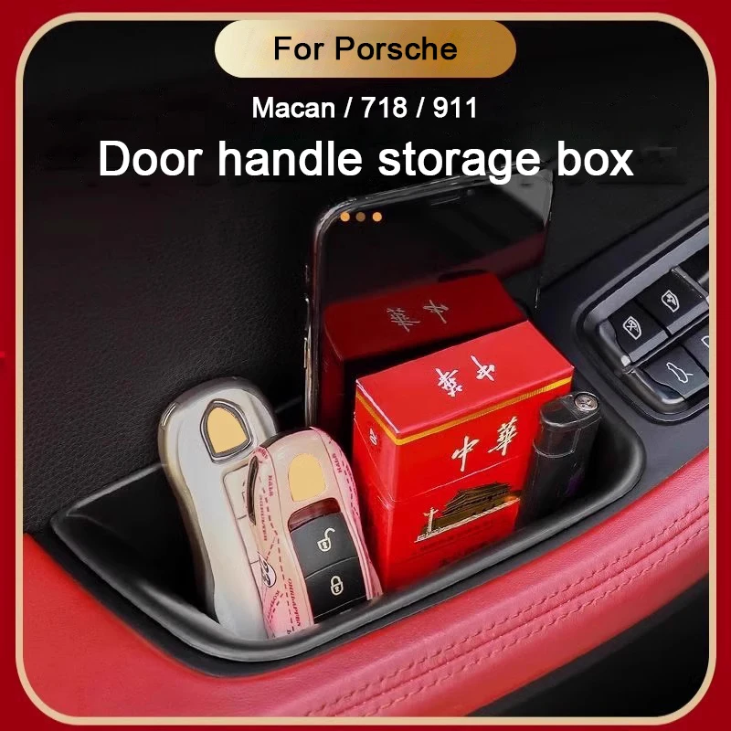 

For Porsche Macan 95B 2014-2024 718 982 991 911 Central Armrest Storage Box Front Rear Door Handle Tray Organizer Box Accessory