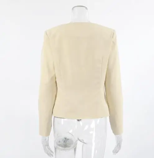 2025 Autumn Women's Coat Subtle Temperament Fashionable and Casual Apricot Colored Small Suit Simple Commuting Elegant Coat