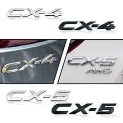 Car 3D ABS Plastic Chrome Silver/Black CX4 CX5 CX-4 CX-5 Logo Car Side Fender Rear Trunk Emblem Sticker For Mazda Accessories