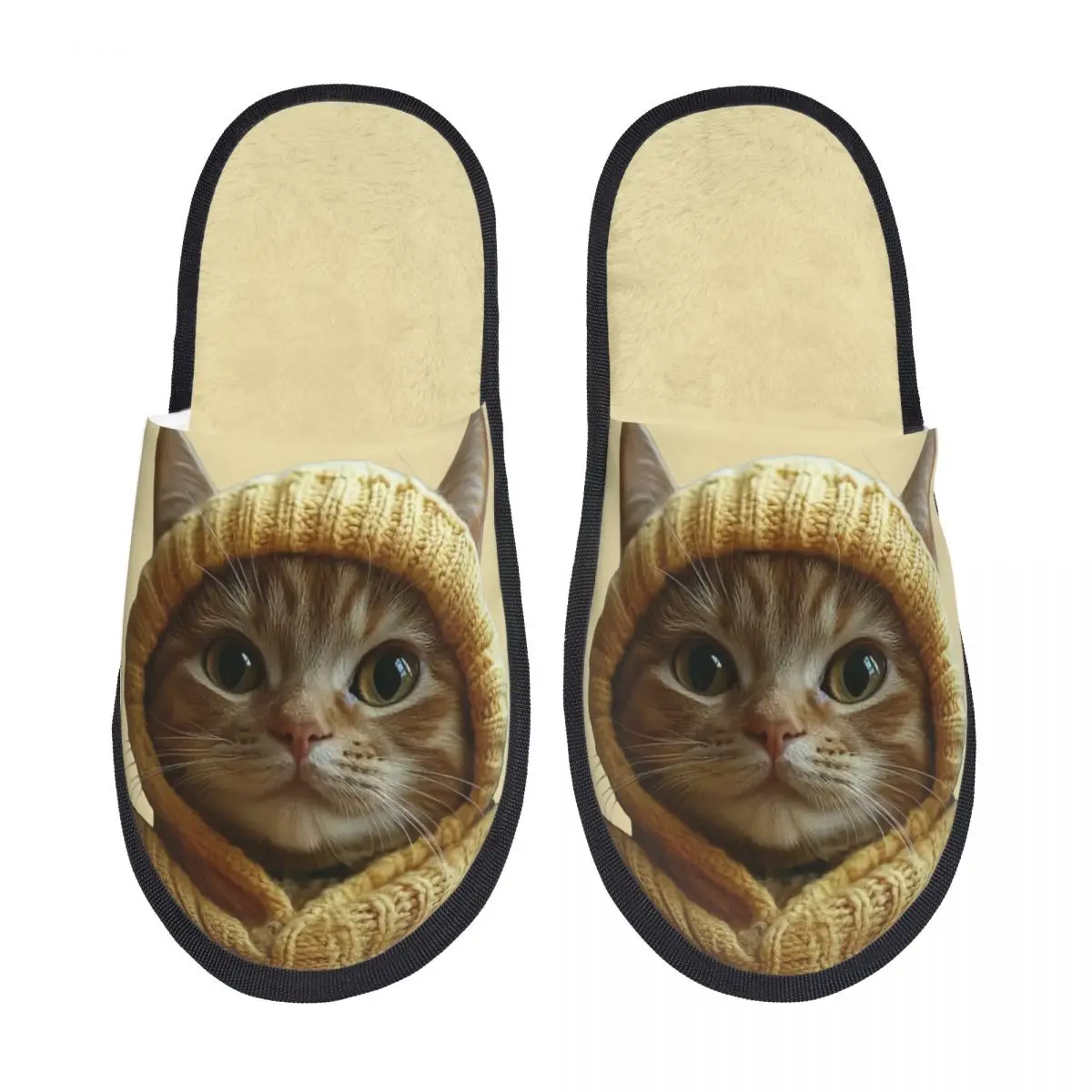 Custom Cute Cat Guest Slippers for Spa Women House Slipper