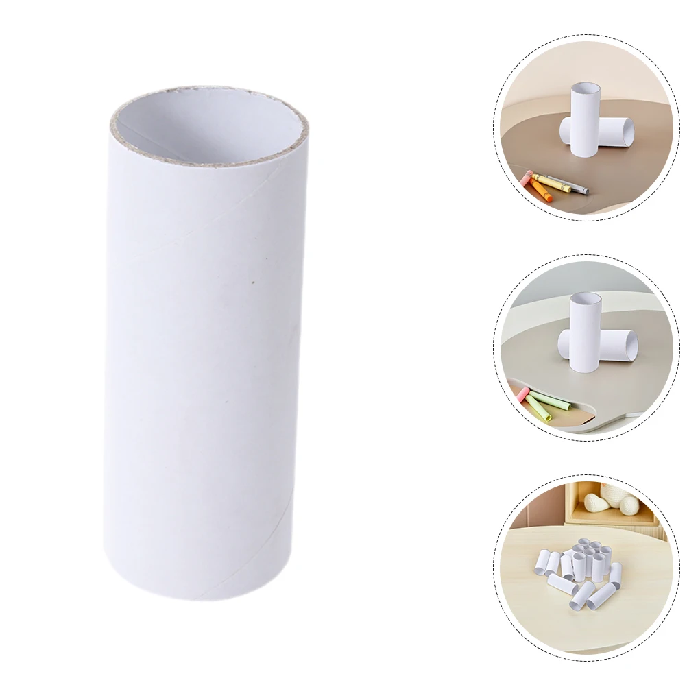 

25pcs White Craft Tubes Diy Cardboard Rolls For Kids Unfinished Art Projects Halloween Decor Classroom Activities Empty Toilet