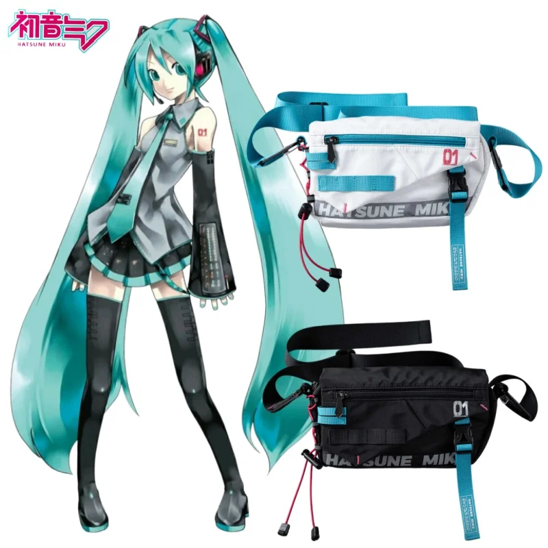 Hatsune Miku Umhängetasche, Neon-Electronic-Music-Serie, Hüft- und Brusttasche, verstellbarer Riemen, für den täglichen Gebrauch, Outdoor, Reisen, Pendeln
