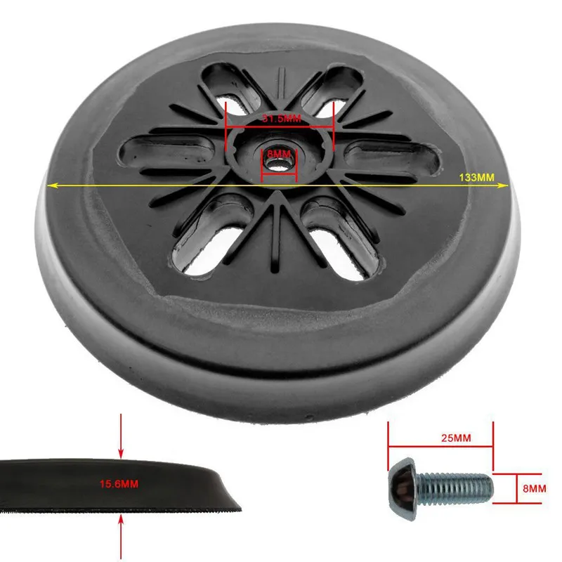 6 Polegada 6 Hole Hook & Loop Lixar Pad Placa de Apoio para BOSCH Sander GEX 150 GEX 150 AC GEX 150 Turbo Moagem Máquina