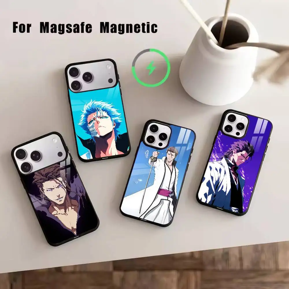 

B-Sousuke Aizen Bleach Phone Case For iPhone17,16,15,14,13,12,11 Plus,Pro Magnetic For Magsafe Wireless Charging