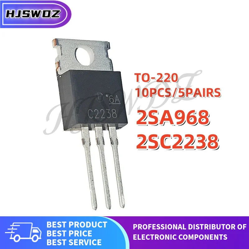 10PCS/5Pairs 2SC2238 2SA968 C2238 A968 TO-220 Audio power amplifier matching Brand New In Stock