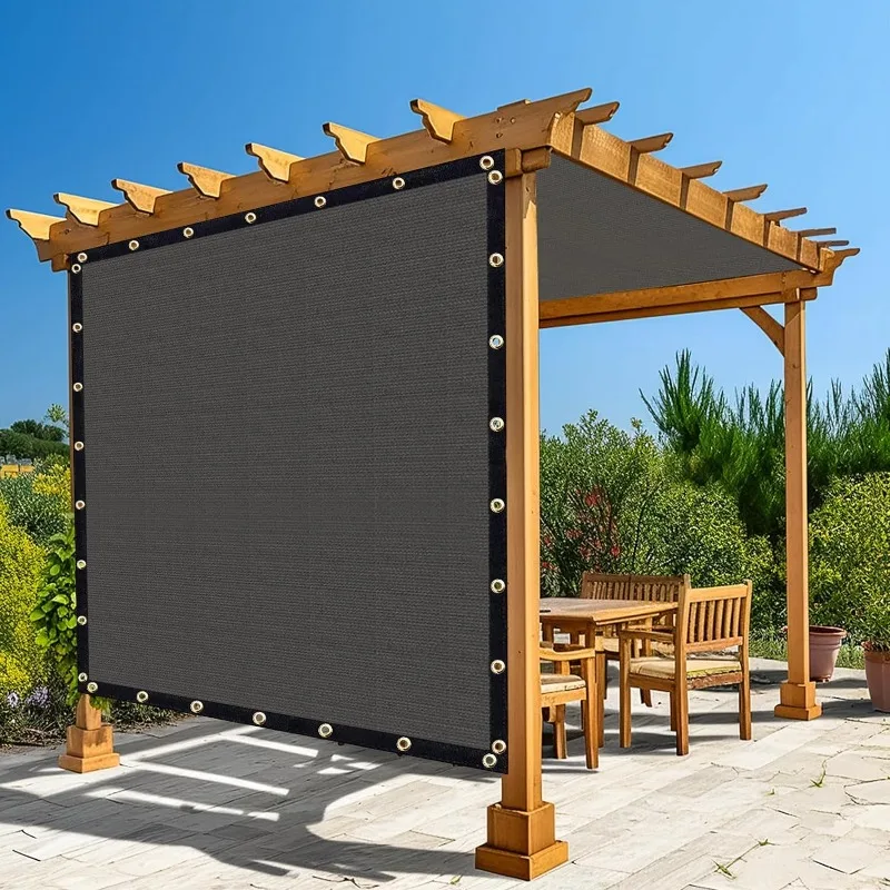 

90% Pergola Shade Cover 8'X 24' Dark Grey Sun Shade Cloth with Grommets HYW for Outdoor Garden Patio Porch