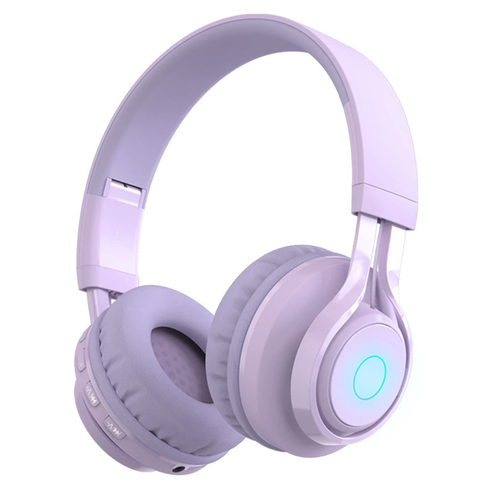 Over-Ear Bluetooth 5.0 Headphones RGB Bright Halo 85Db Volume Kids Mode Suitable for Children,Girls