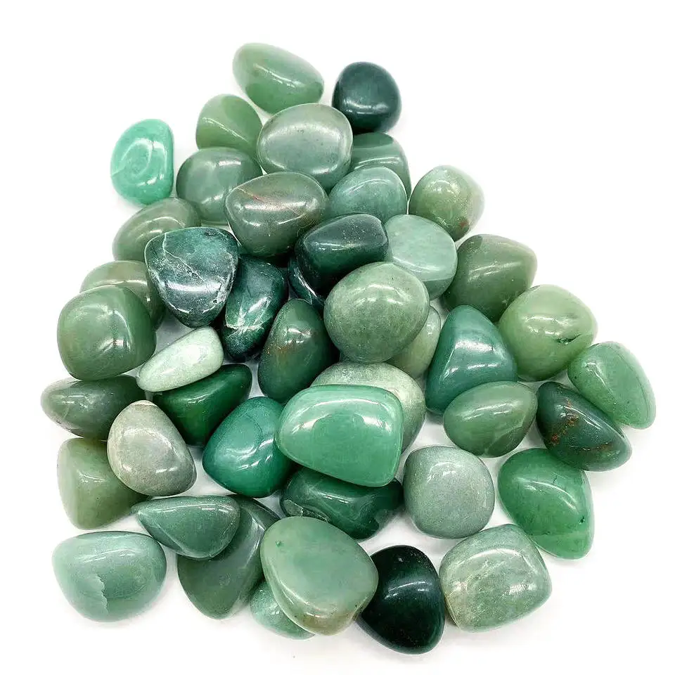 Wholesale Natural Energy Crystal Gravel Green Aventurine Tumbled Stone 30mm-40mm for Healing Decorate