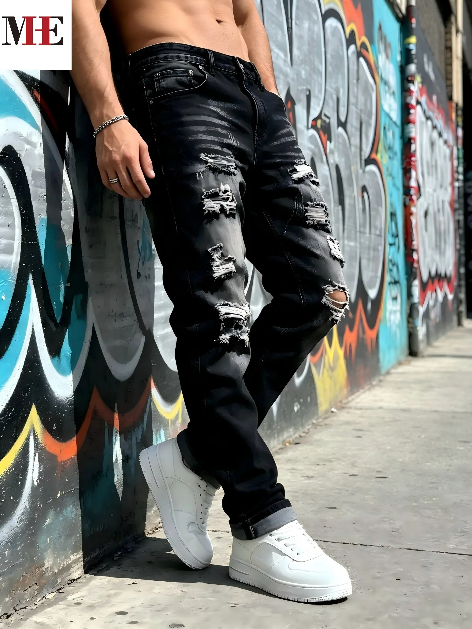 【HME】Jeans da Uomo |   Pantalo - Skinny Jeans Ripped recensione e prezzo