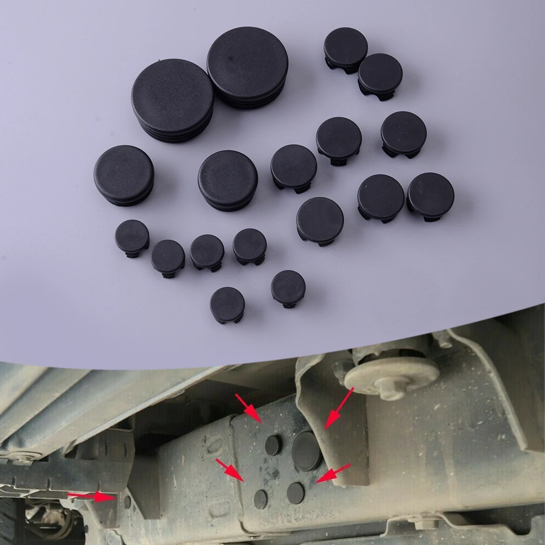 18pcs/Set Car Exterior Rear Waterproof Plug Stopper Cover Plastic Fit for Jeep Wrangler JL Gladiator JT 2018 2019 2020 Black