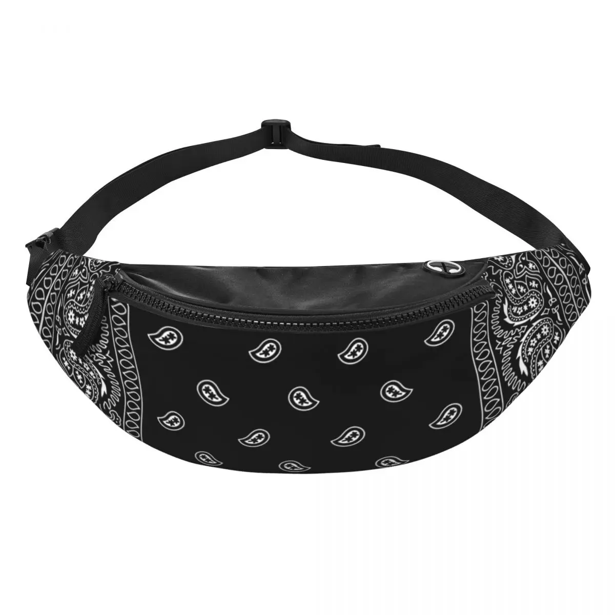 Custom Ethnic Bohemia Style Paisley Bandana Fanny Pack for Men Women Cool Crossbody Waist Bag Cycling Camping Phone Money Pouch