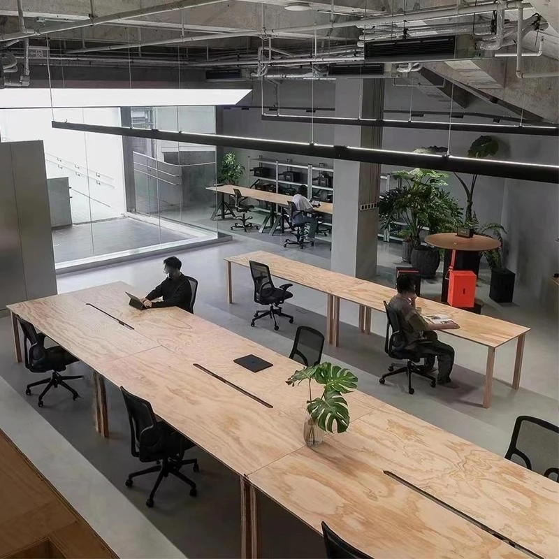 Modern simple birch multi-layer board long office computer table workbench training negotiation conference table