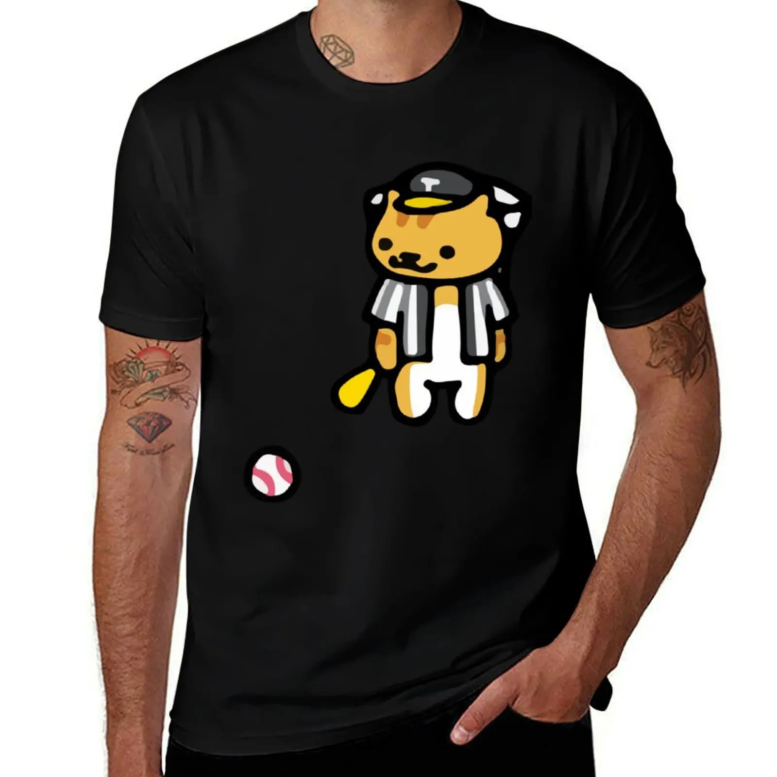 Joe DiMeowgio - Neko Atsume T-Shirt man t shirt cotton T-Shirt
