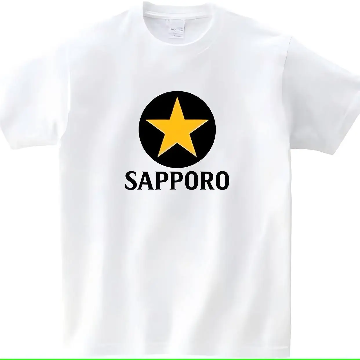 Sapporo Beer Sapporo T-Shirt Printed  Tops Short-Sleeved Pure Color Breathable Fashion Loose Cotton Large Size Shirt