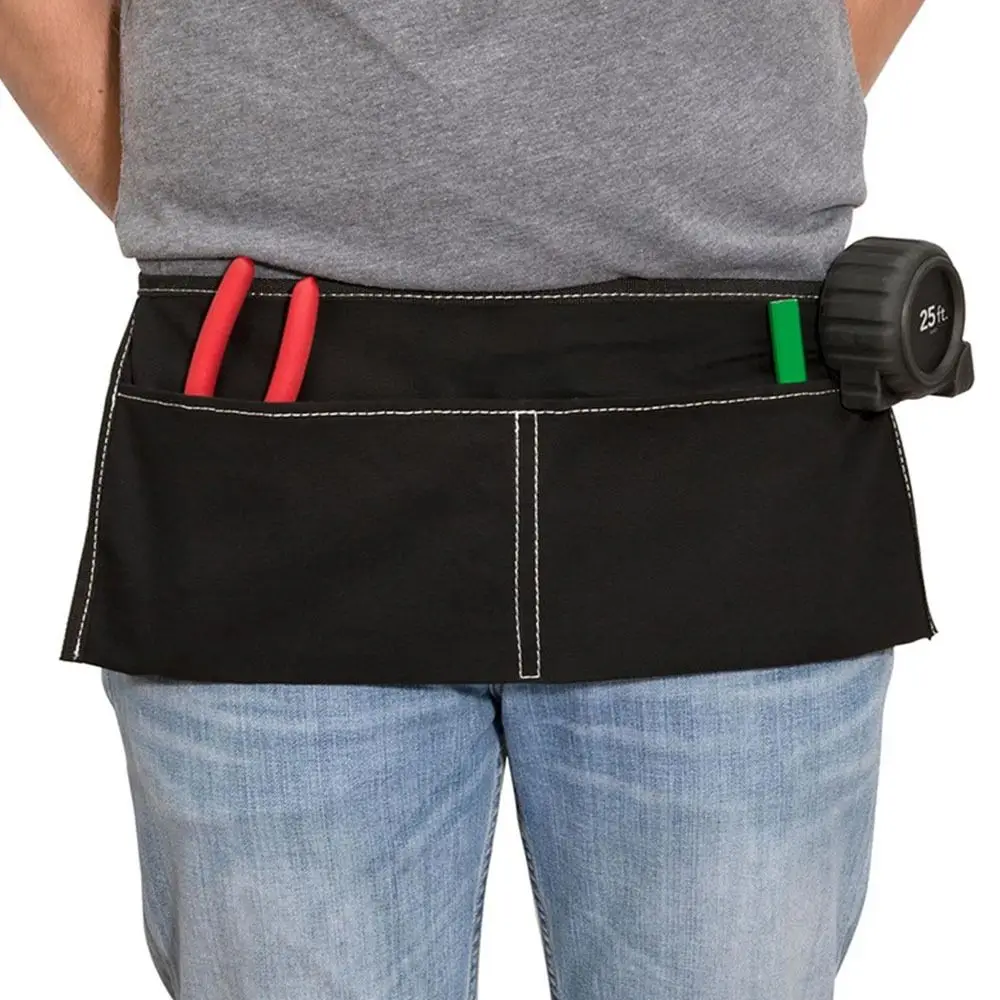 Oxford cloth Tool Belt Work Apron Adjustable Design Unisex Short Server Apron Big Pockets Half Waiter Apron