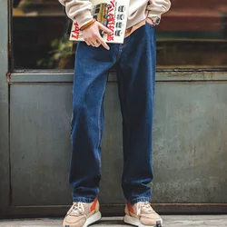 Maden Washed Denim Jeans 12.8 oz Retro Loose Straight Trousers Baggy Pants Oversize 28-38 Moda Odzież męska 2 kolory