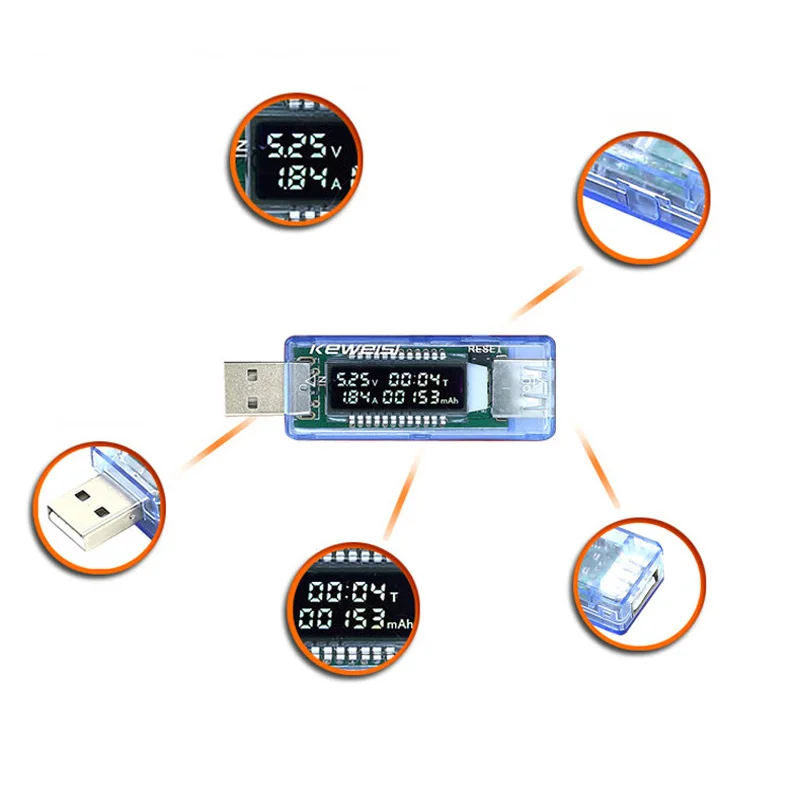 USB Current Voltage Capacity Tester Volt Current Voltage Detect Charger Capacity Tester Meter Mobile Power Detector Test Monitor