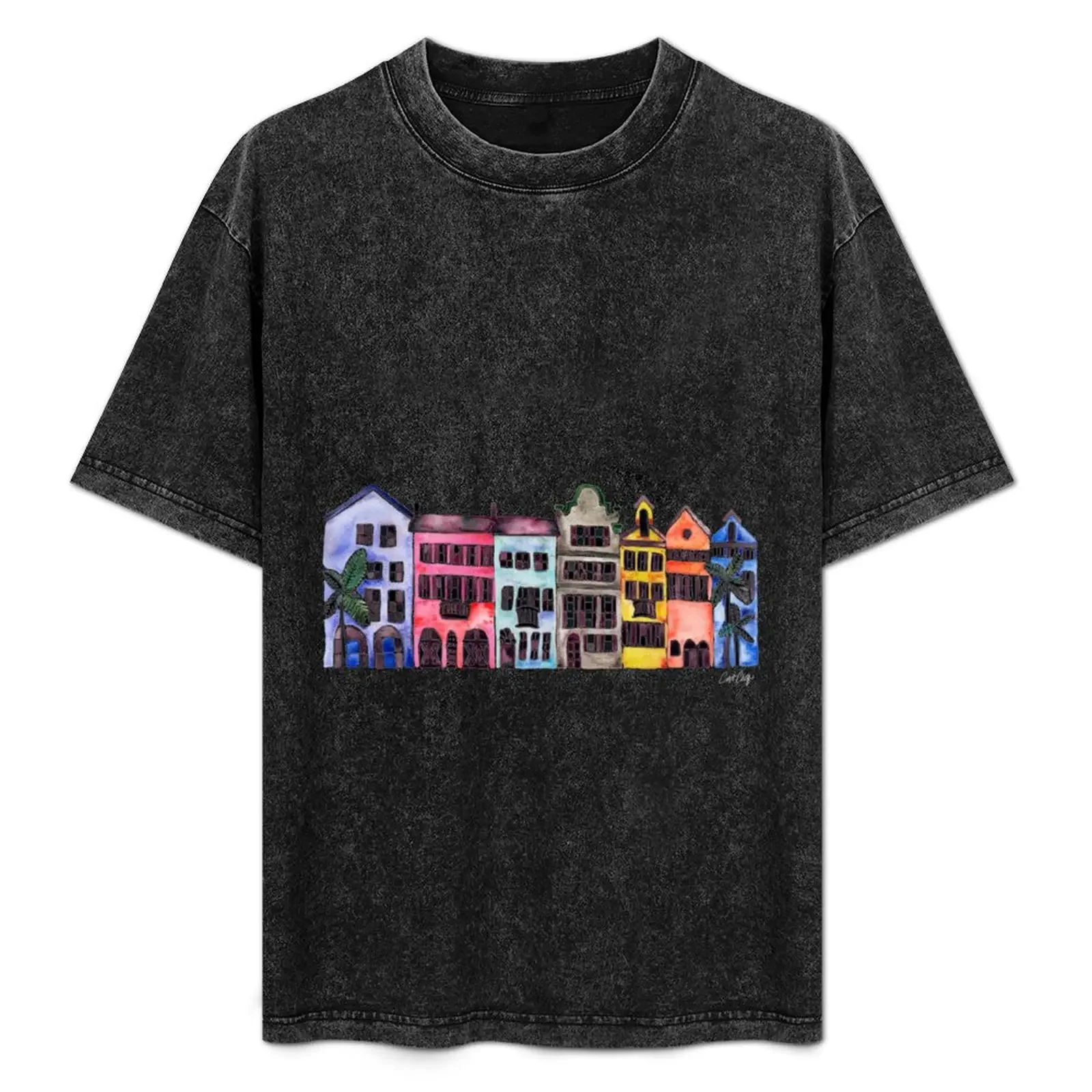 Rainbow Row – Camiseta Charleston de secado rápido, regalos divertidos, camiseta de anime, camiseta gráfica, ropa vintage para hombres