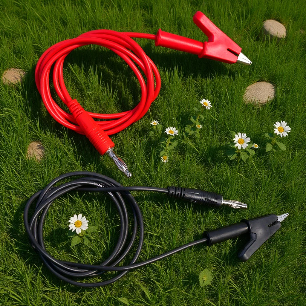

2Pcs Test Line Cable with Banana Plugs and Alligator Clips 18Awg 1M Red Black for Multimeter Probe Laboratory Use
