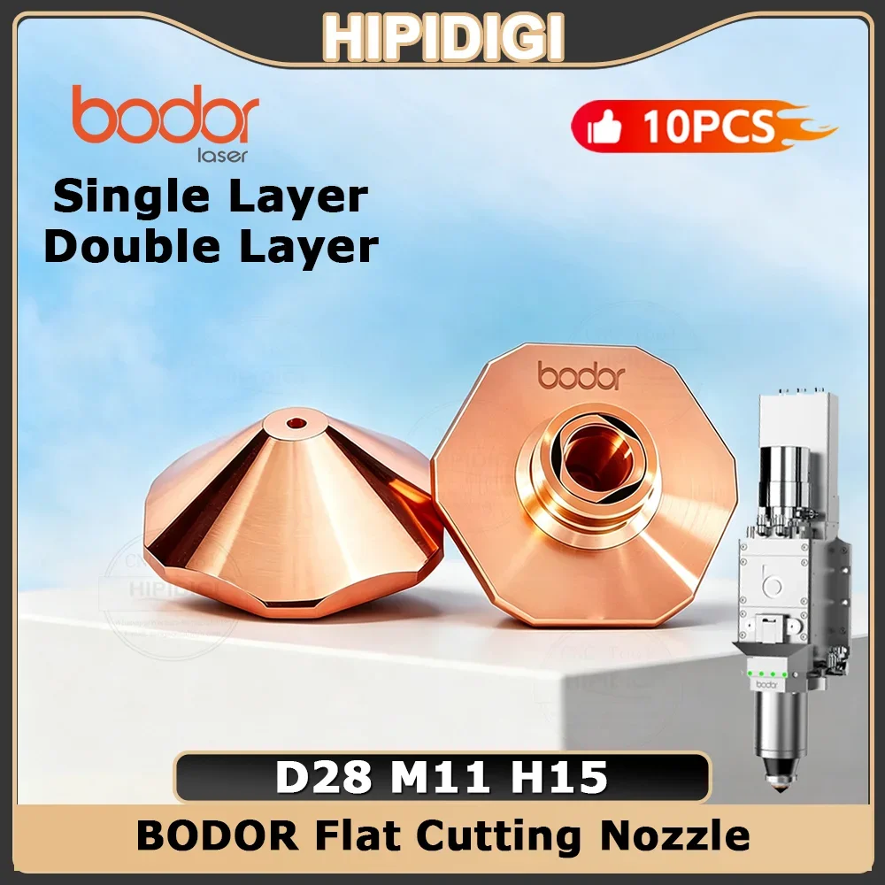 10Pcs BODOR D28 M11 H15 Flat Cutting Nozzle D28 M11 Hexagonal Nozzle BD28-01C Single Double Layer for BODOR HANs HSG Cutting