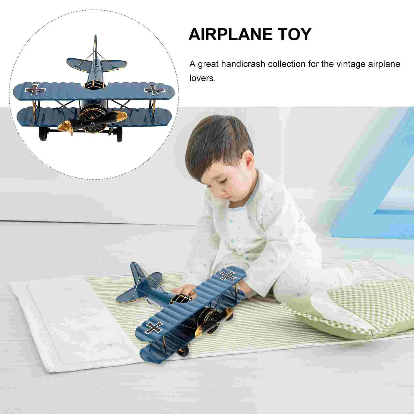 Aircraft Models Iron Metal Plane Ornament Desktop Retro Decor Vintage Handicraft