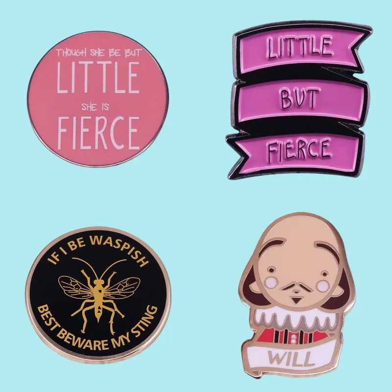 

William Shakespeare Enamel Pins Custom Playwright Poet Cartoon Brooches Luxury Copper Lapel Badges Fun Jewelry Gifts