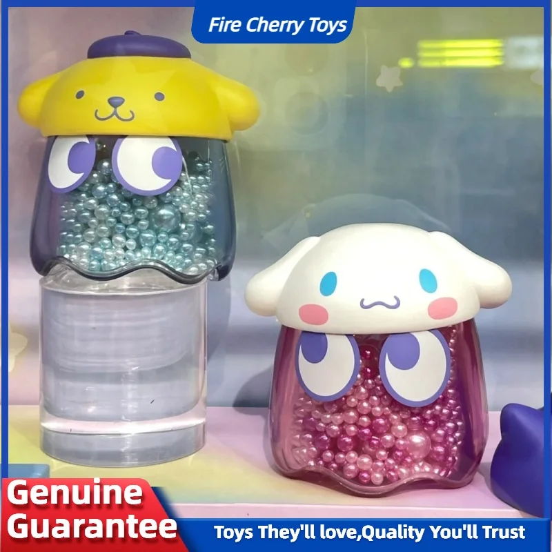 

Original Bandai Sanrio Pac-Man Joint Blind Box Kuromi Mymelody Pochacco Cinnamoroll Colorful Beads Small Hand Doll Girl Fun Gift