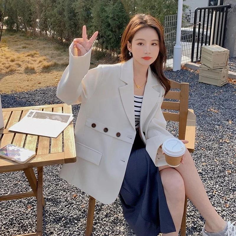 

Women's Cropped Coat New In External Clothes Crop Woman Sense Workplace Flip Size Thin Plus Side Slit