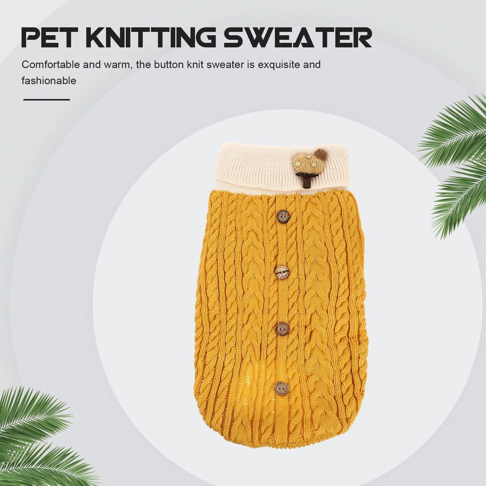 

1Pcs Warm Pet Sweater High Collar Knitted Dog Winter Costume Cute Stylish Outfit for Small Dogs Festival Photo Sessions